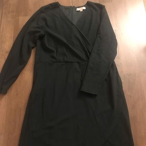 Faux Wrap Evergreen Dress - LOFT Sz 14